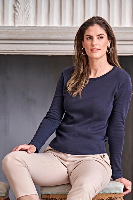 NAISTEN PITKÄHIHAINEN INTERLOCK TEE