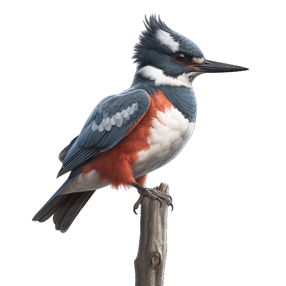 Belted kingfisher bird 1- paitakuva