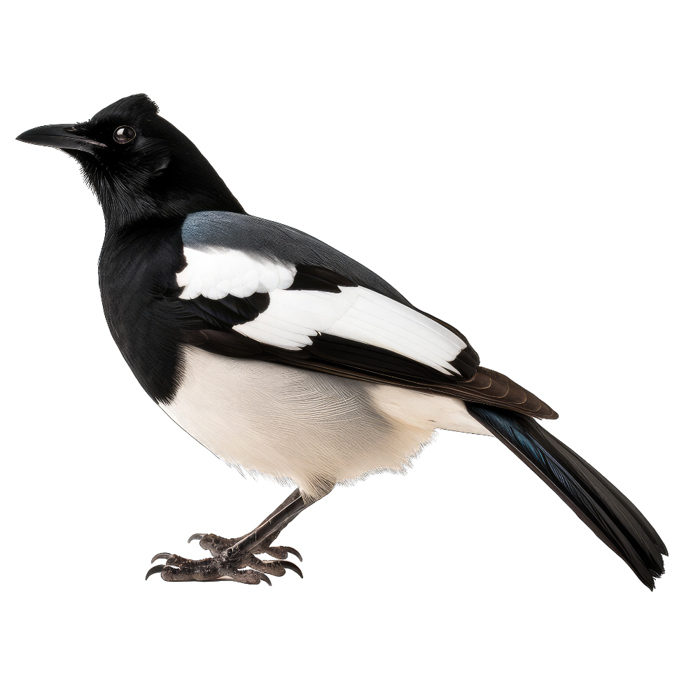 Black-billed magpie bird 1- paitakuva