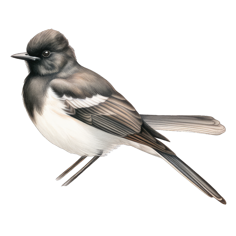 Black phoebe bird 1- paitakuva