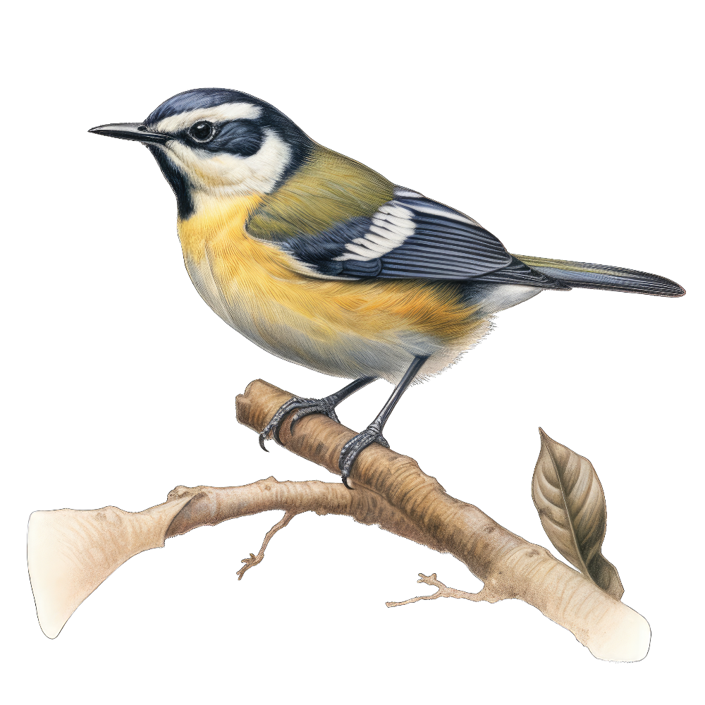 Crescent-chested warbler bird 1- paitakuva