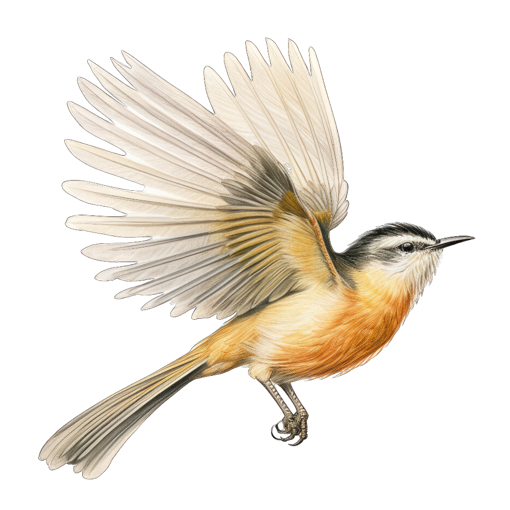 Fan-tailed warbler bird 1- paitakuva