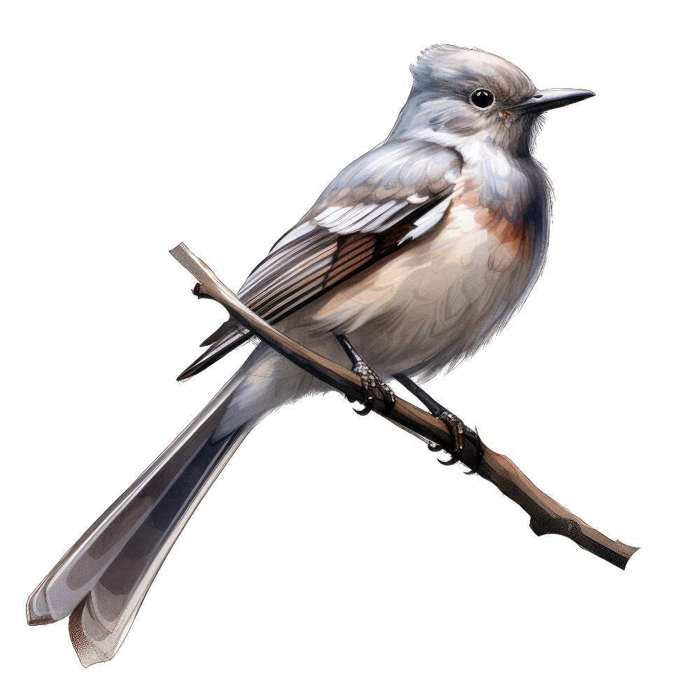 Gray flycatcher bird 1- paitakuva