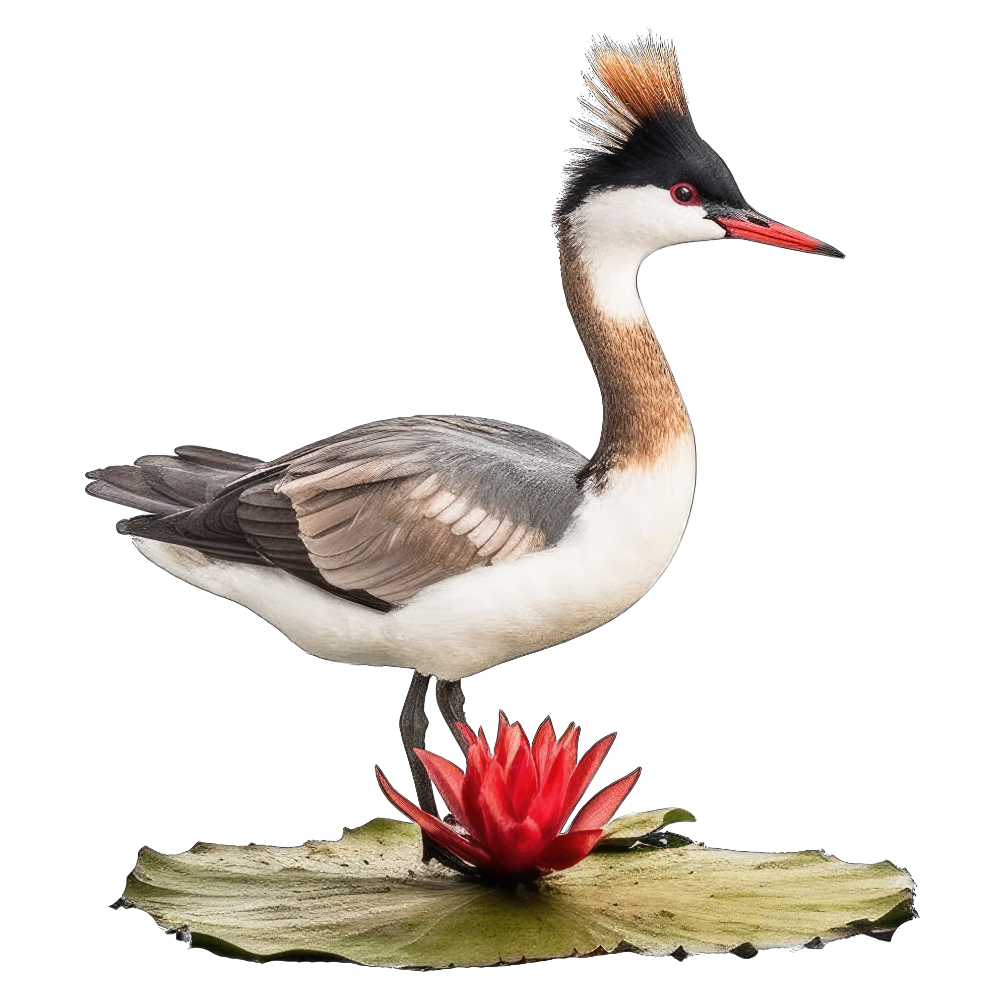 Horned grebe bird 1- paitakuva