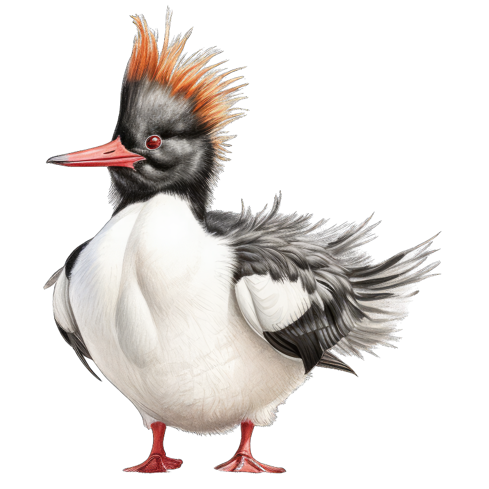 Red-breasted merganser bird 1- paitakuva