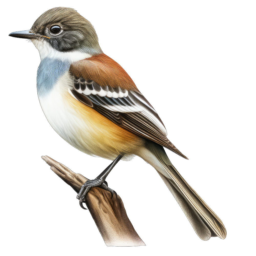 Variegated flycatcher bird 1- paitakuva