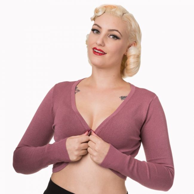 BOLERO - Folded Bolero VINTAGE DUSTY PINK - BANNED