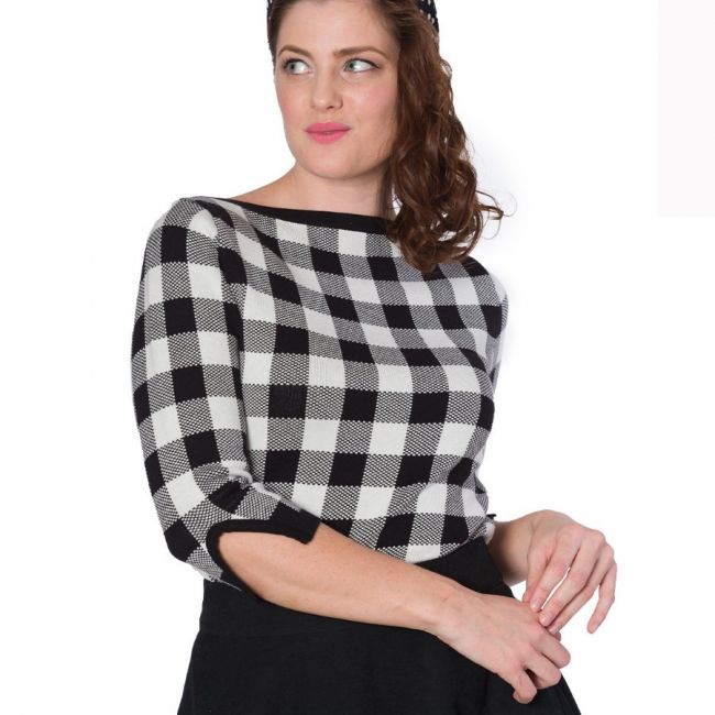 NEULEPAITA - CHECK KNITTED