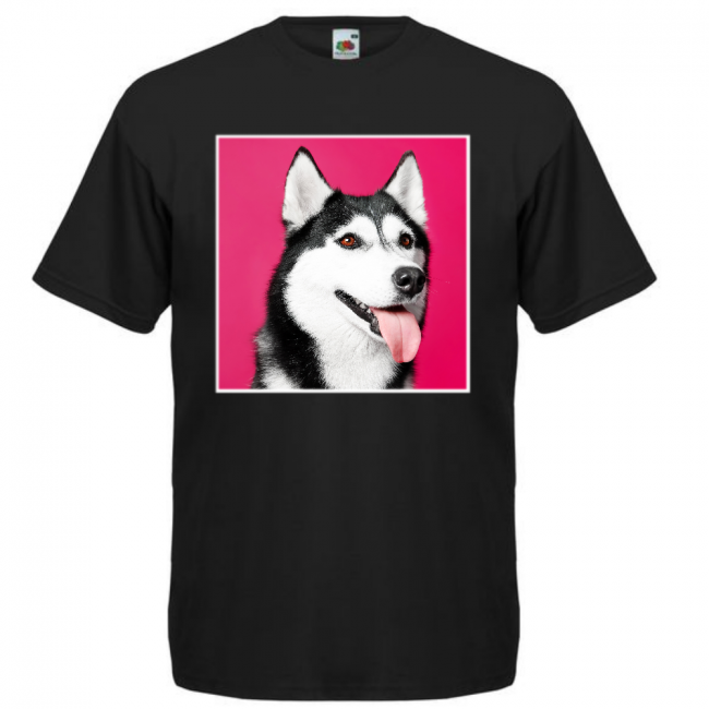 KOIRAROTU T-PAITA MUSTA - HUSKY