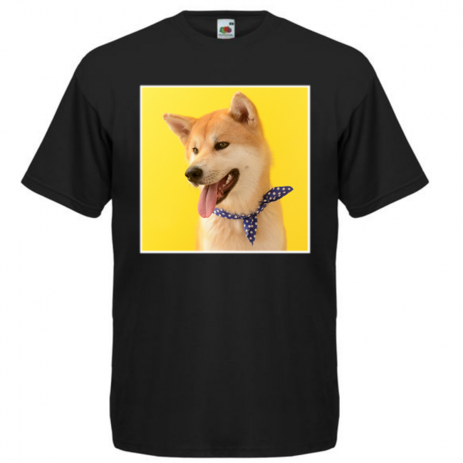 KOIRAROTU T-PAITA MUSTA - SHIBA INU