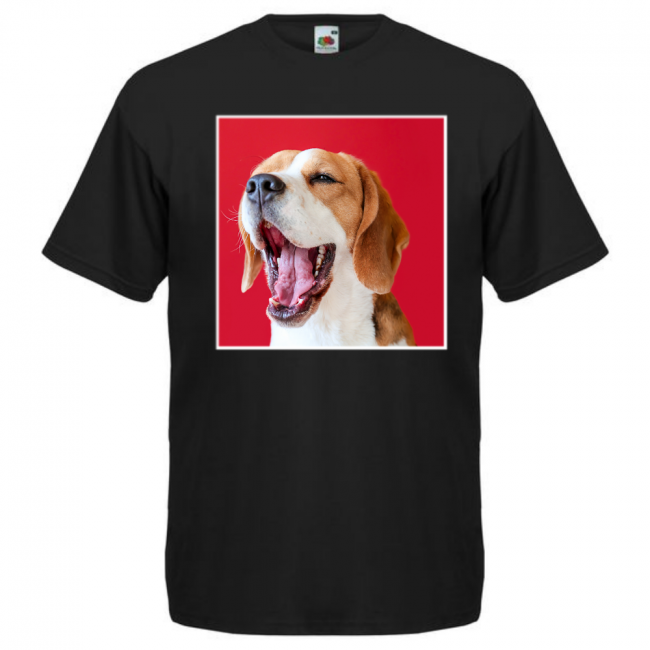 KOIRAROTU T-PAITA MUSTA - BEAGLE (00 1553A)