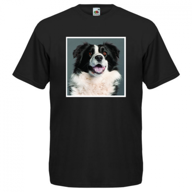 KOIRAROTU T-PAITA MUSTA - BORDERCOLLIE