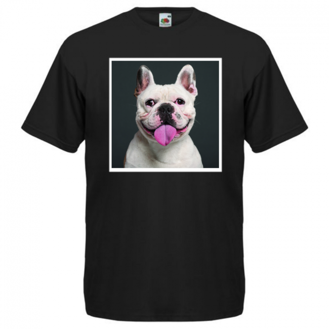 KOIRAROTU T-PAITA MUSTA - RANSKANBULLDOG #2