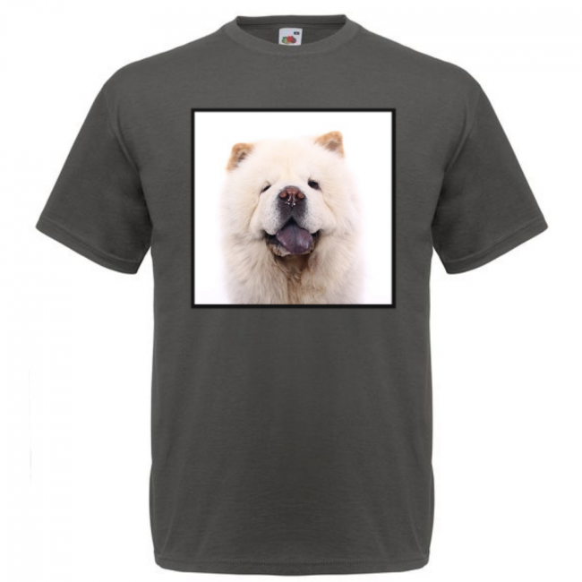 KOIRAROTU T-PAITA LIGHT GRAPHITE - CHOW CHOW VAALEA