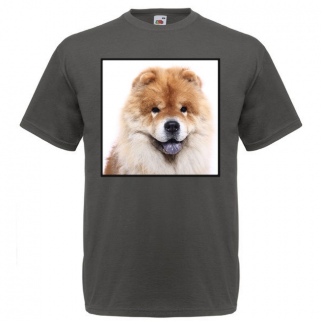 KOIRAROTU T-PAITA LIGHT GRAPHITE - CHOW CHOW VAALEA #2