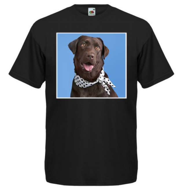 KOIRAROTU T-PAITA MUSTA - TUMMA LABRADORINNOUTAJA