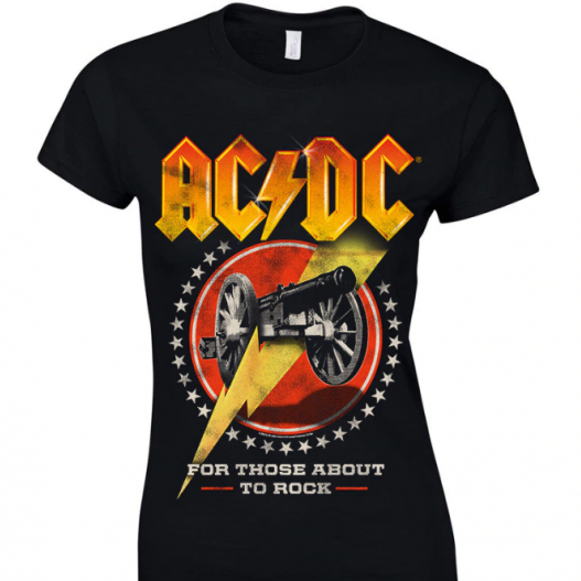 NAISTEN T-PAITA - FOR THOSE ABOUT TO ROCK NEW - AC/DC (LF8511)