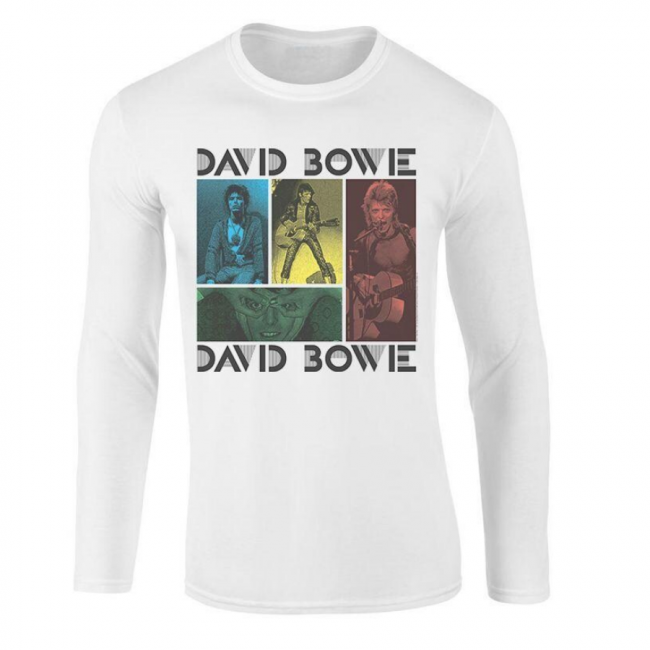 PITKÄHIHAINEN T-PAITA - DAVID BOWIE - MICK ROCK (LF8648)
