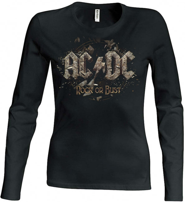 NAISTEN PITKÄHIHAINEN T-PAITA - ROCK OR BUST - AC/DC (LF8166)