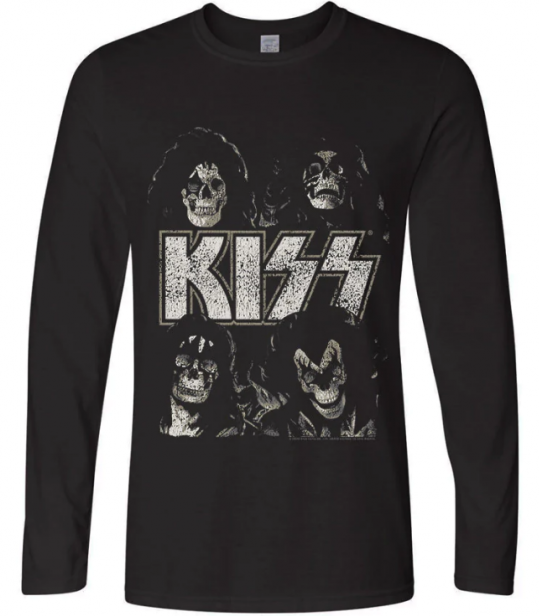PITKÄHIHAINEN PAITA - SKULLS - KISS (LF8504)