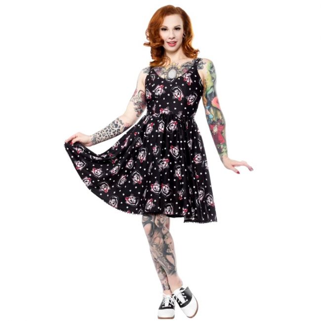 KELLOMEKKO - Stray Cats Card Sweets Dress - SOURPUSS