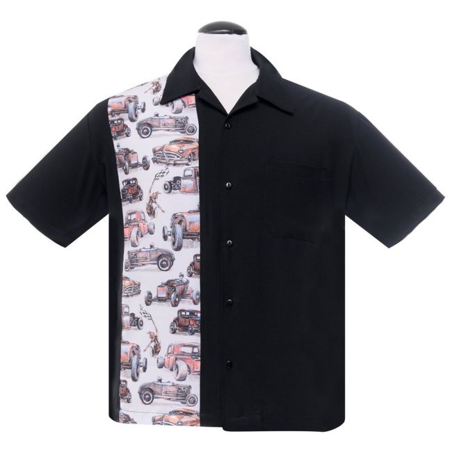 KAULUSPAITA - Dragstripe Single Panel in Black - STEADY CLOTHING