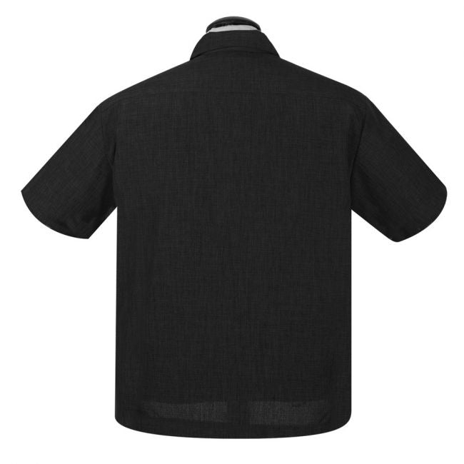 KAULUSPAITA -PopCheck Single Panel Button Up in Black/Sage - STEADY CLOTHING
