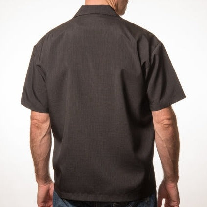 KAULUSPAITA - PopCheck Double Panel Bowling Shirt in Black/Stone - STEADY CLOTHING (85100)
