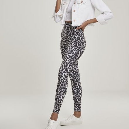 LEGGINSIT - Ladies AOP High Waist Leggings - URBAN CLASSICS