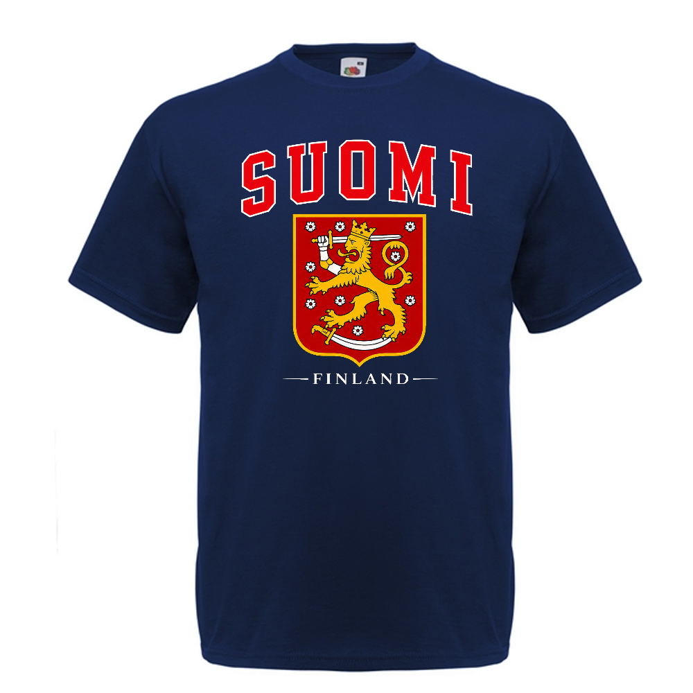 T-PAITA SUOMI LEIJONA tumman sininen - (00 749)
