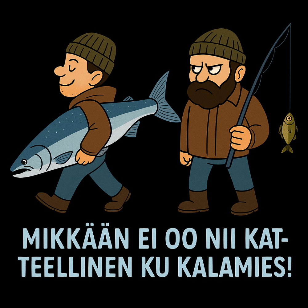 T-PAITA - MIKKÄÄN EI OO NII KATTEELLINEN KUIN KALAMIES (00 697)