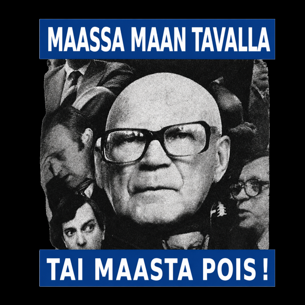 T-PAITA- KEKKONEN MAASSA MAAN TAVALLA TAI MAASTA POIS! (00 754)
