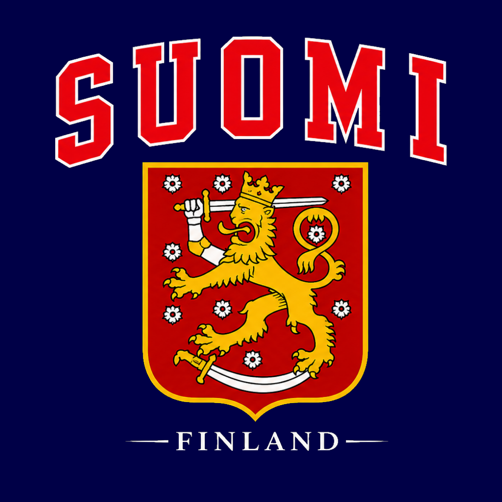 T-PAITA SUOMI LEIJONA tumman sininen - (00 749)
