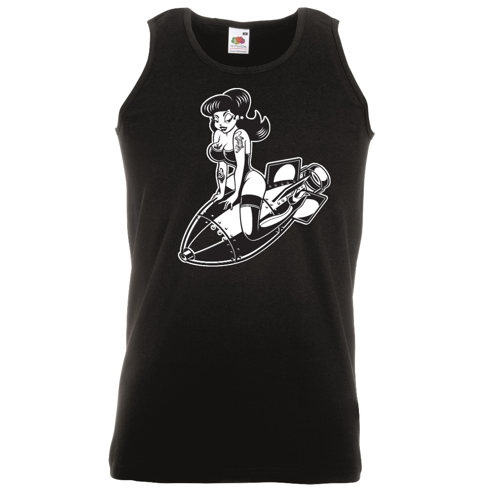 HIHATON T-PAITA MUSTA - PINUP RIDING (3088)