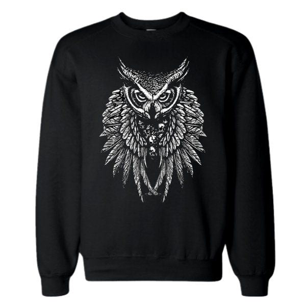 COLLEGE MUSTA - OWL SKULL WINGS (932)