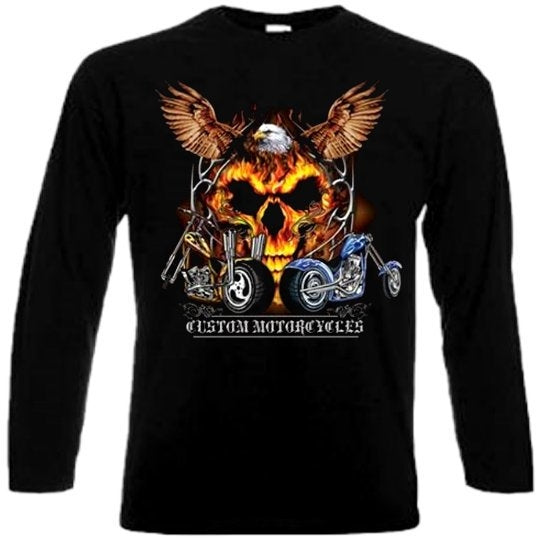 PITKÄHIHAINEN T-PAITA - EAGLE SKULL RIDES (1033)