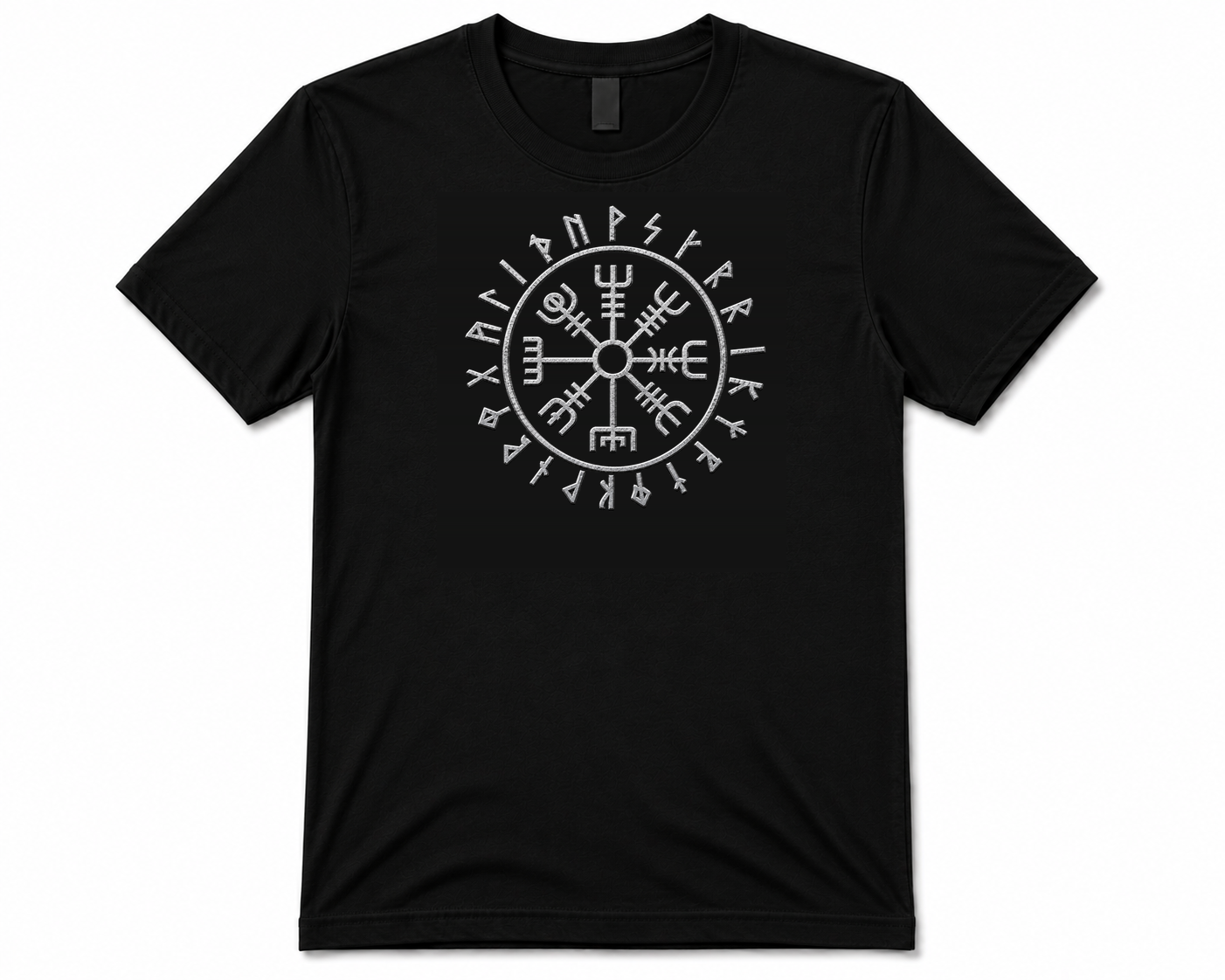 T-PAITA MUSTA -  VEGVISIR VIIKINKIEN KOMPASSI (00 1033)