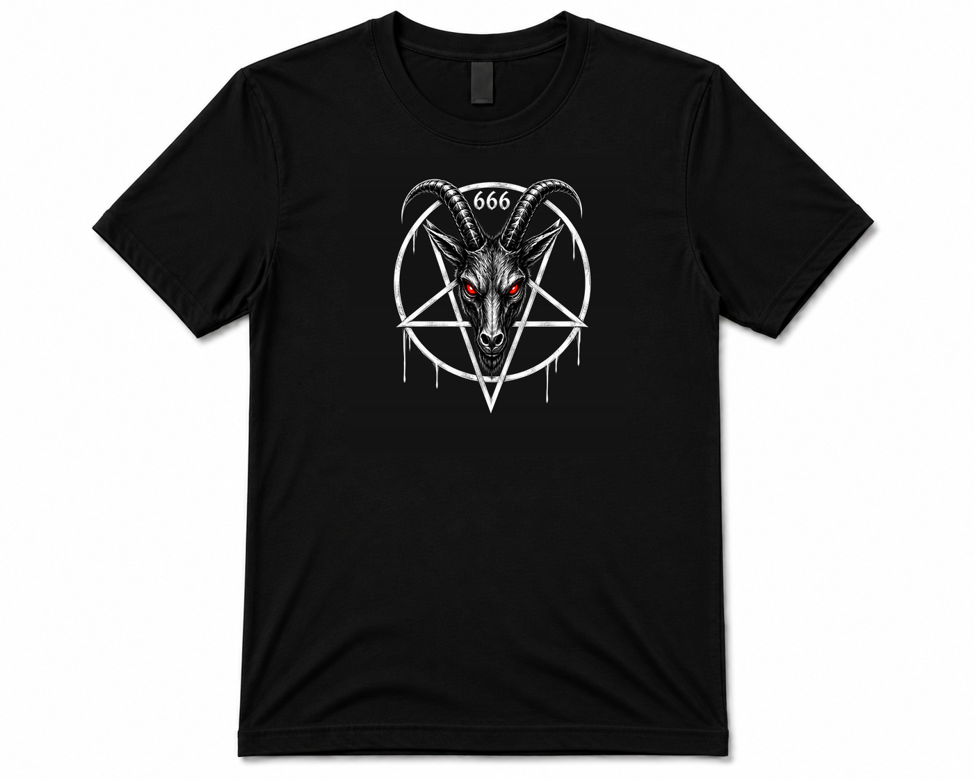 T-PAITA MUSTA -  BAPHOMET 666 (00 1035)