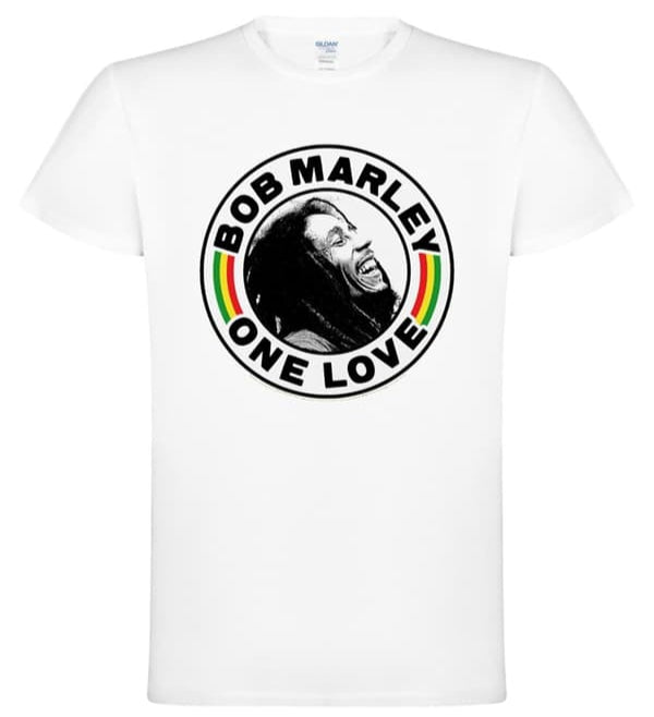 T-PAITA valkoinen - Bob Marley One Love Circle