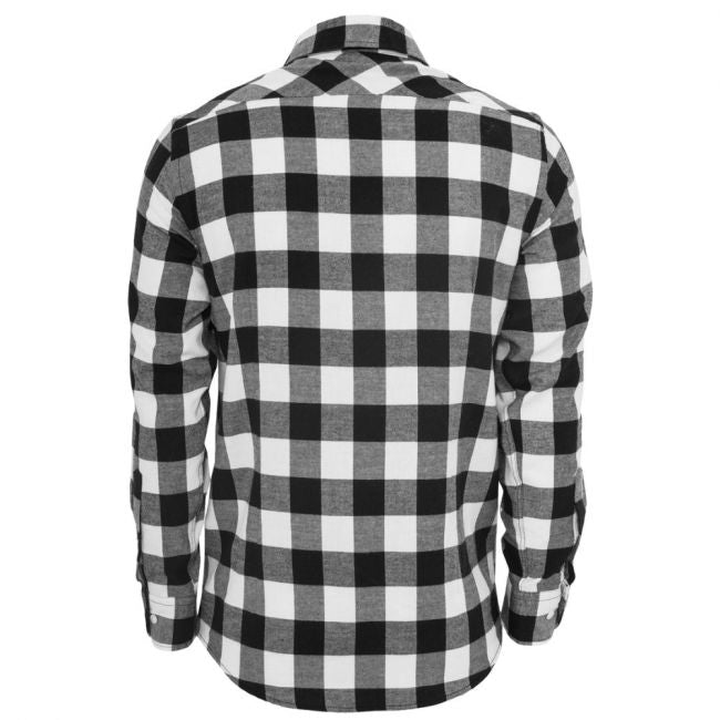 KAULUSPAITA - Checked Flanell Shirt WHITE - URBAN CLASSICS