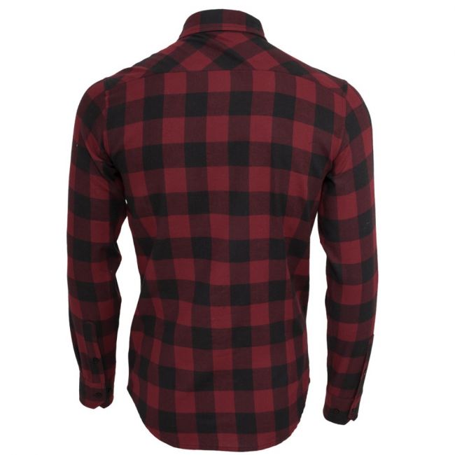 KAULUSPAITA - Checked Flanell Shirt BURGUNDY - URBAN CLASSICS