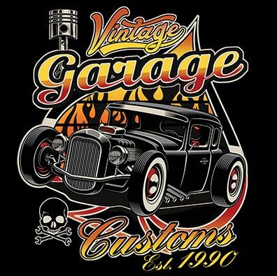 VETOKETJUHUPPARI MUSTA - VINTAGE GARAGE CUSTOMS (389)