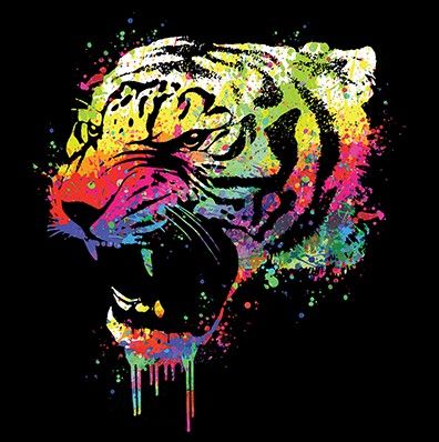 T-PAITA musta - TECHNICOLOR TIGER (420)