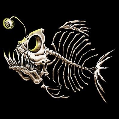 PITKÄHIHAINEN T-PAITA musta - ANGLER FISH (539) - PINETA
