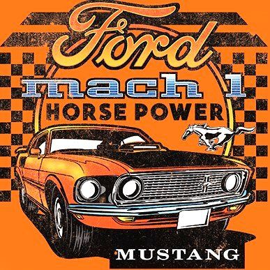 T-PAITA oranssi - MUSTANG MACH HORSEPOWER (745)