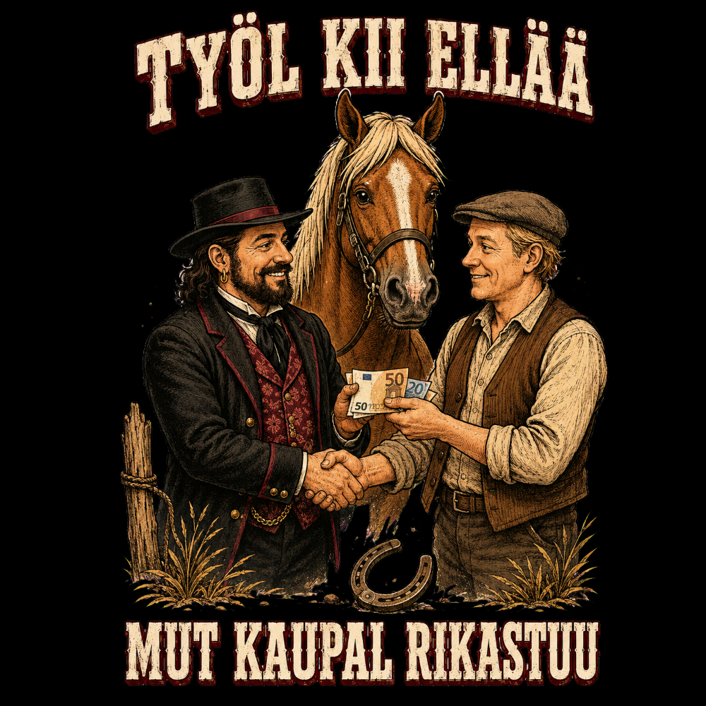T-PAITA - TYÖL KII ELLÄÄ MUT KAUPAL RIKASTUU (00 937)