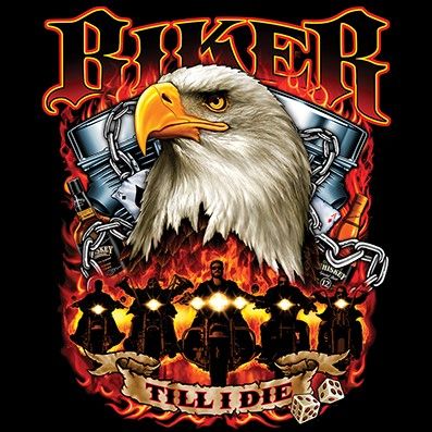 T-PAITA MUSTA SOF TEE - BIKER TILL I DIE (988)