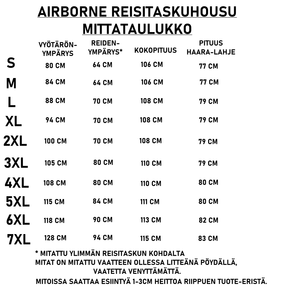 REISITASKUHOUSUT AIRBORNE - Airborne Nightcamo