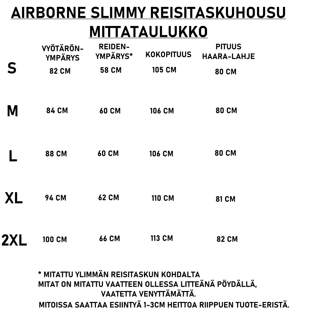 REISITASKUHOUSUT - AIRBORNE SLIMMY olive