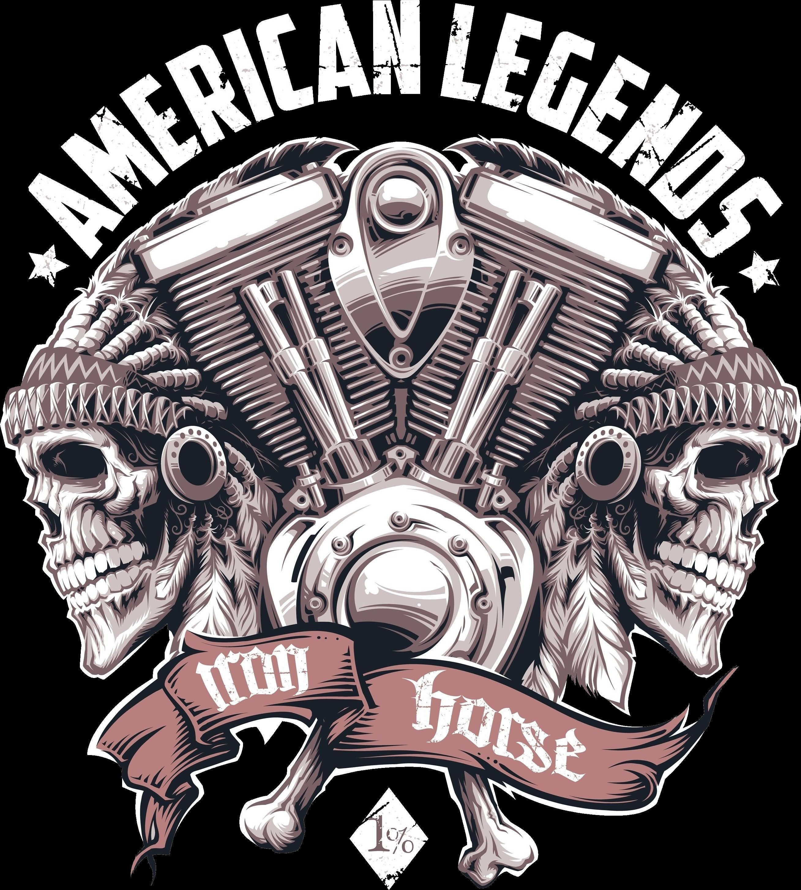 T-PAITA MUSTA - AMERICAN LEGENDS